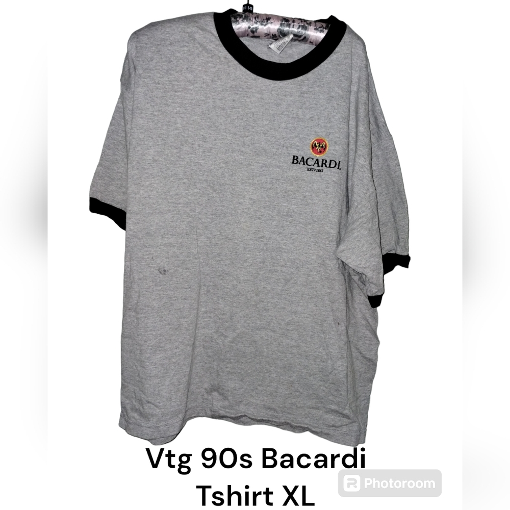 Vtg Bacardi Tshirt XL grey USA